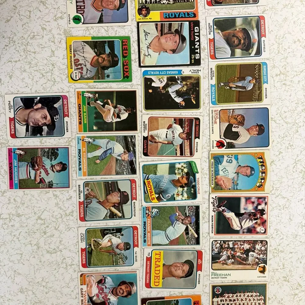 26 Vintage 1970s Topps Baseball Cards Lot | Tigers, Royals, Giants, Red Sox | ML